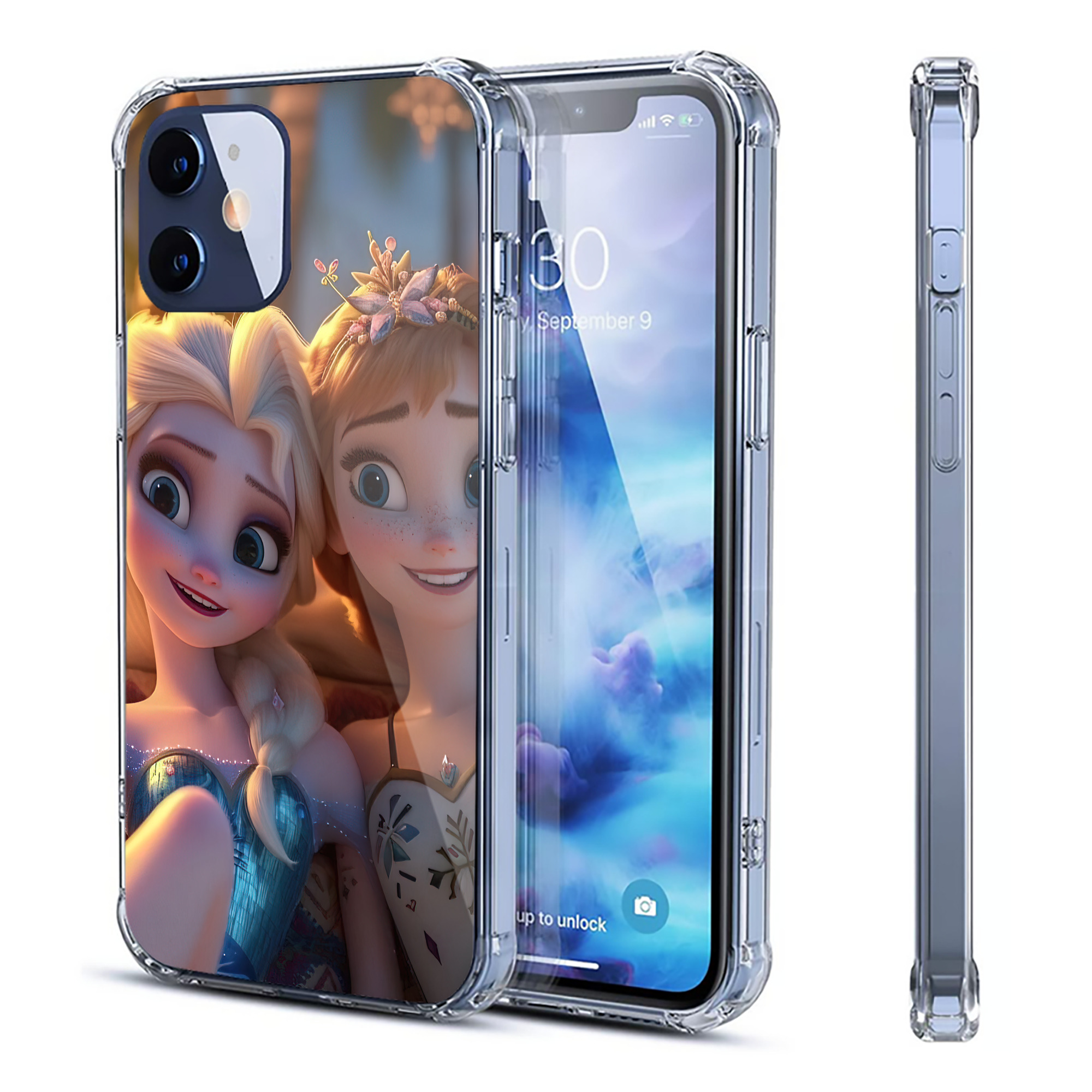 （画像用） アナと雪の女王 アンナ エルサ Frozen Anna Elsa 【iPhone 12シリーズ対応】透明スマホケース（クリアソフトケース）
